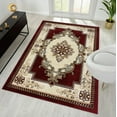 thumbnail image 1 of Traditional Hand-Carved Runner Rug 2x7 – Burguudy Floral Medallion Hallway Carpet, Non-Shedding Soft Rug for Entryway, Kitchen, or Hall – Classic Oriental Design, 1 of 17