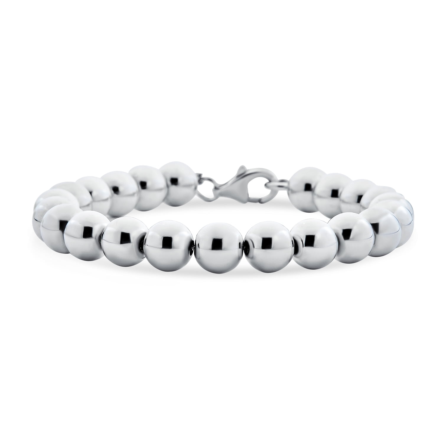 Traditional Hand Strung .925 Sterling Silver Bead 8MM Ball Bracelet 8.5