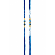 Traditional Handmade Blue Evil Eye Rakhi for Bhai | Premium Nazar Protection Rakhi Set with Gold-Tone Accents Pack of 2