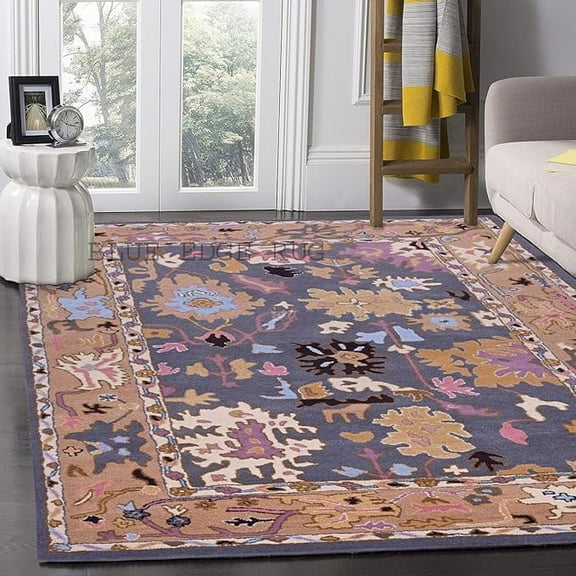 Traditional Handmade Oushak Wool Area Rug – Premium Authentic Oriental Carpet for Living Room, Bedroom, Dining Room Decor