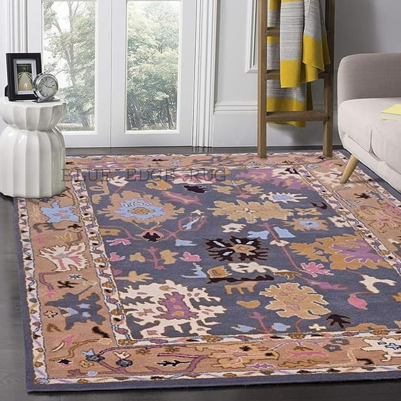 Traditional Handmade Oushak Wool Area Rug – Premium Authentic Oriental Carpet for Living Room, Bedroom, Dining Room Decor