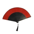 thumbnail image 1 of Handmade Oriental Folding Fan Set With Tassels Carved Design Traditional Silk Paper Fans For Wedding Party Home Decoration, 1 of 5