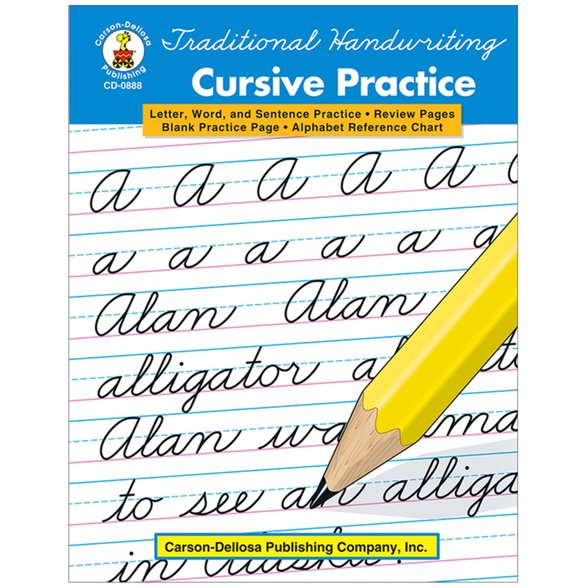 Grooved cursive handwriting book practice