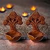 Traditional Hanging Wisdom Tree Mitti Clay Diyas for Diwali Home Decor | Mitti Deepak Decorate for Deepawali | Diya for Puja | Rangoli Home Decoration Diya (Pack of 2)