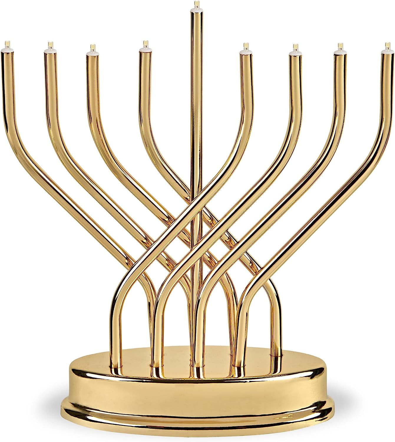 Traditional Hanukkah Electric Menorah Low Voltage Hanukkiah with LED