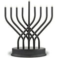 thumbnail image 1 of Traditional Hanukkah Electric Menorah Low Voltage Hanukkiah with LED Bulbs Contemporary Metal Electronic Chanukiah&nbsp;Battery Powered Chanukah&nbsp;Lights By Aviv Judaica (Matte Black), 1 of 3