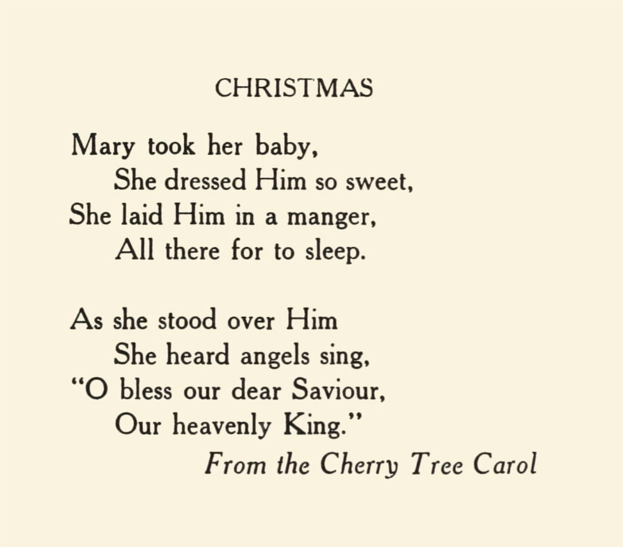 Traditional Holidays in Poetry 1929 Mary took her Baby Canvas Art - Traditional (18 x 24)