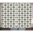 thumbnail image 1 of Ambesonne Paisley Curtains 2 Panel Set, Vintage Patterns, 108" x 90", Brown Blue, 1 of 3