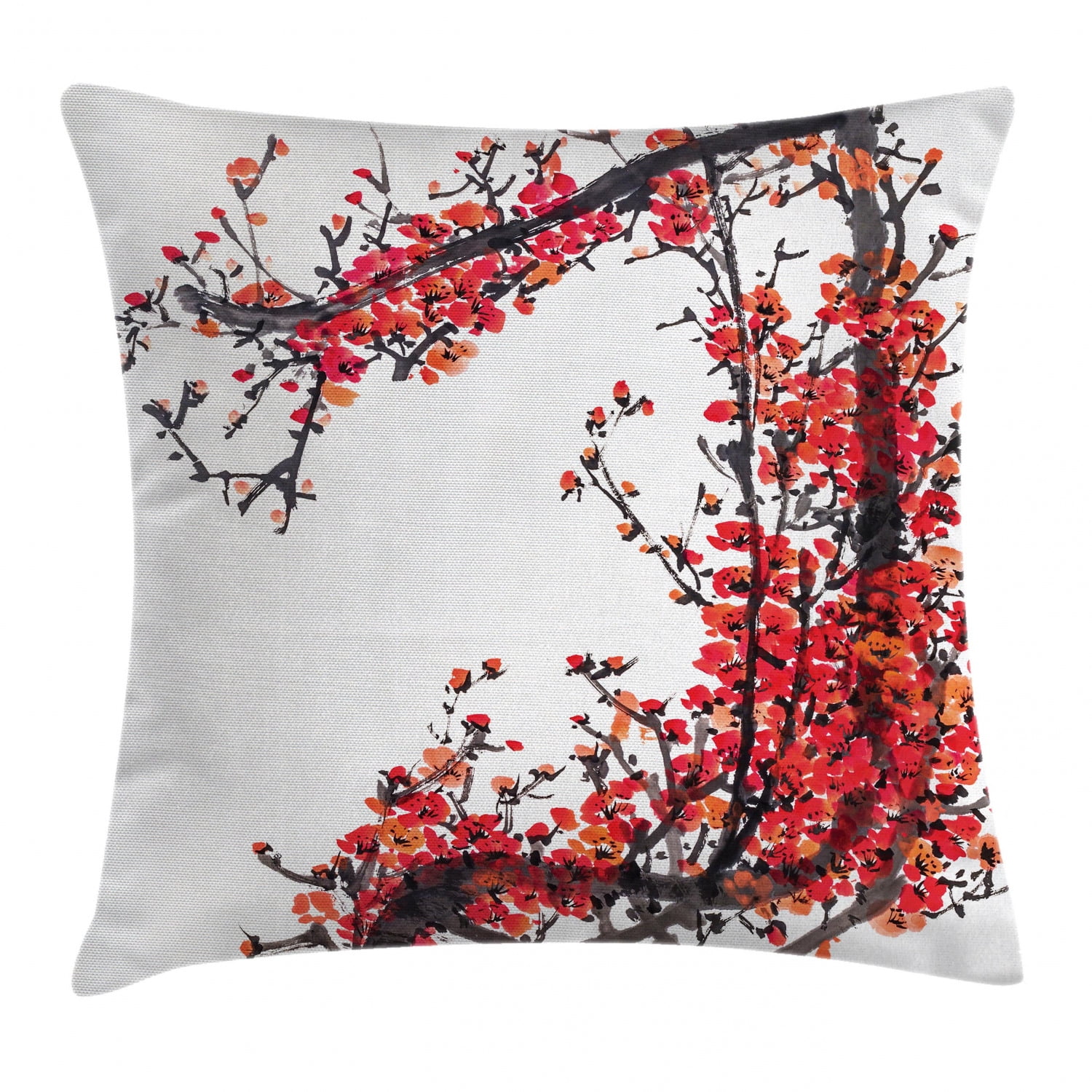 Traditional House Decor Throw Pillow Cushion Cover, Japanese Cherry