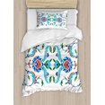 thumbnail image 1 of Traditional House Decor Twin Size Duvet Cover Set, Old Turkish Ceramic Mosque with Tulips Vintage Ottoman Heritage Image, Decorative 2 Piece Bedding Set with 1 Pillow Sham, Blue Red, by Ambesonne, 1 of 3