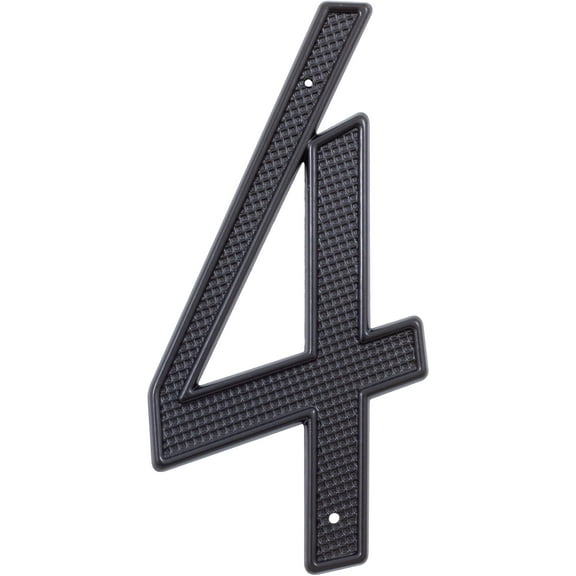 Traditional House Number, #4, 4 Inches, Matte Black by Stone Harbor Hardware