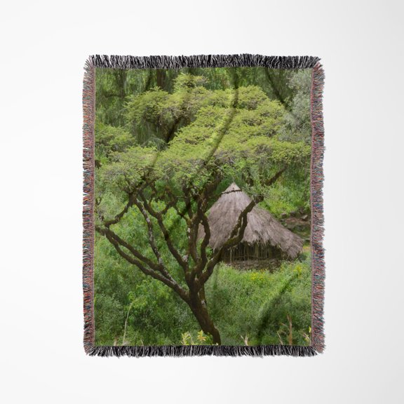 Traditional House With Thatched Roof, Lalibela, Ethiopia, Woven Blanket