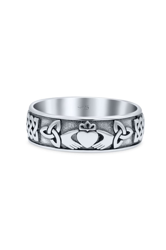 Traditional Irish Claddagh Celtic Knot Heart Ring Band 925 Sterling Silver Size 11