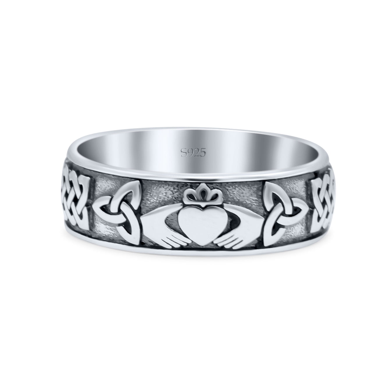 Traditional Irish Claddagh Celtic Knot Heart Ring Band 925