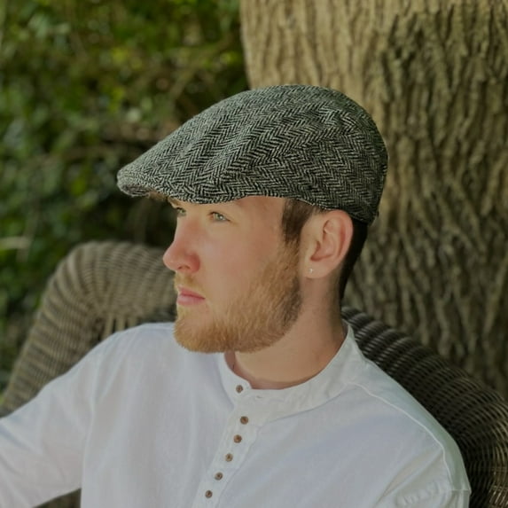Hanna Hats Traditional Tweed Cap, Gray, Large