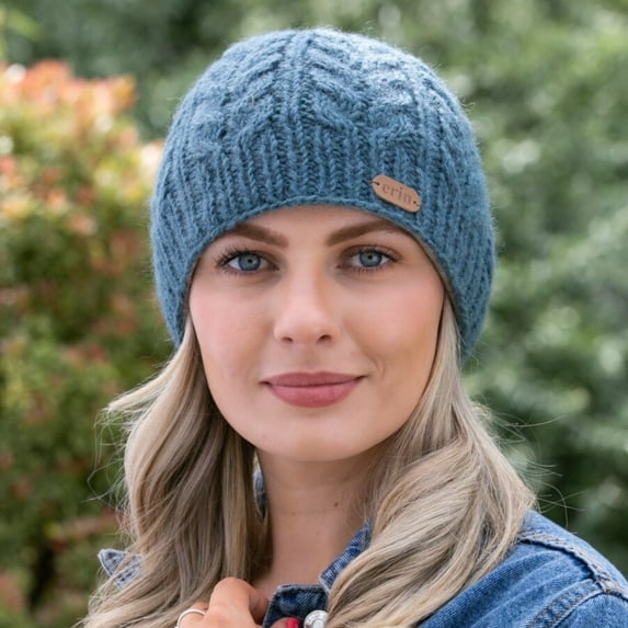 Traditional Irish Wool Beanie Cap, 100% Wool, Internal Lining, Made in Ireland