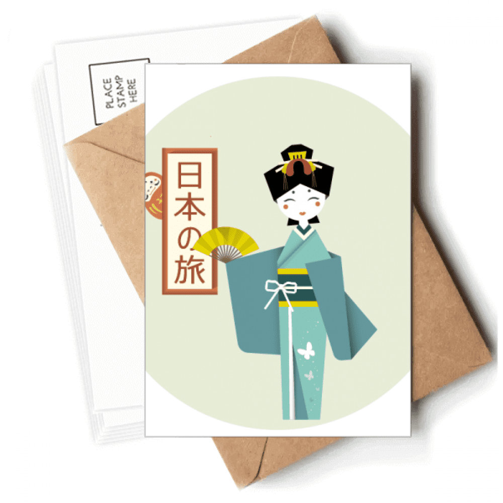 Traditional Japanese Ancient Girl Postcards Envelopes Blank Note Cards Mailing