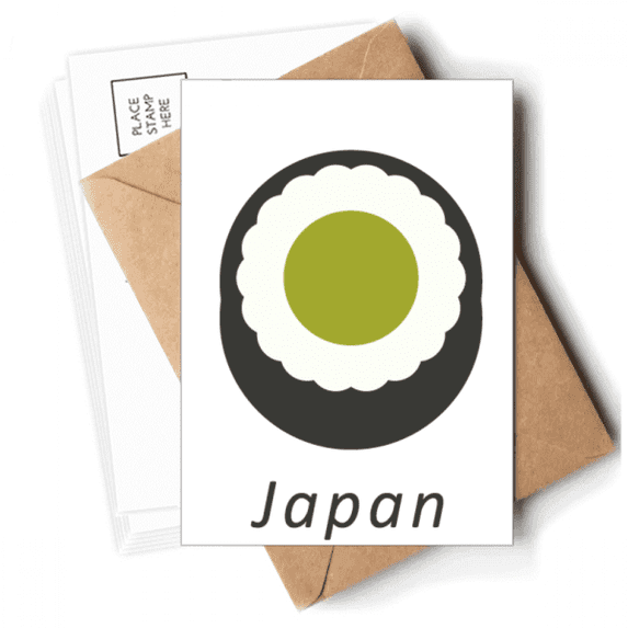 Traditional Japanese Black Maki Sushi Postcards Envelopes Blank Note Cards Mailing