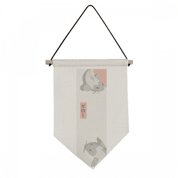 Traditional Japanese Chinese Culture Fish Canvas Flag Hanging Wall Art Decor Banner