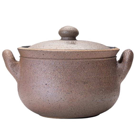Traditional Japanese Clay Pot Casserole, Round Ceramic Casserole, Heat-Resistant Non-Stick Stew Pot for Steaming, Simmering and Slow Braising