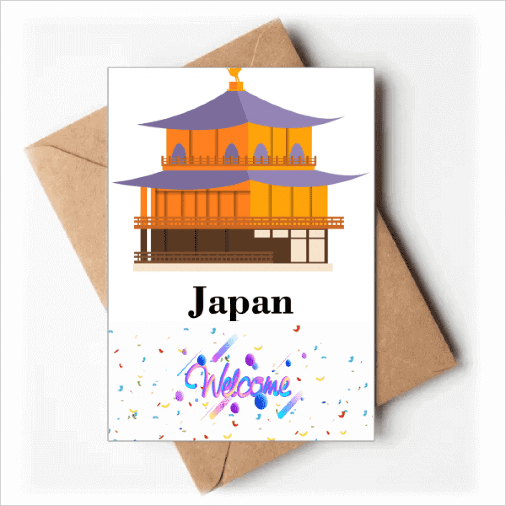 Traditional Japanese Culture Temple Welcome Back Greeting Cards Envelopes Blank