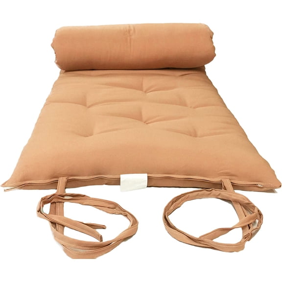Traditional Japanese Floor Futon Mattresses, Foldable Cushion Mats, Yoga, Meditaion Single Size 3" Thick X 27" Wide X 80" Long (Peach)