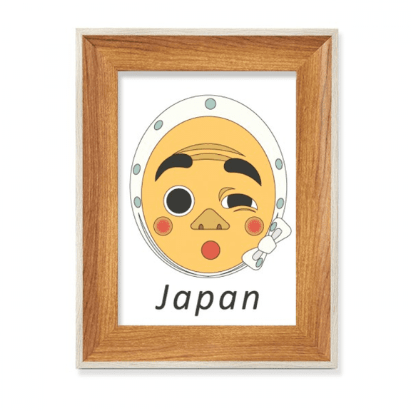 Traditional Japanese Funny Guy Head Desktop Wooden Photo Frame Display Picture Art Painting Multiple Sets