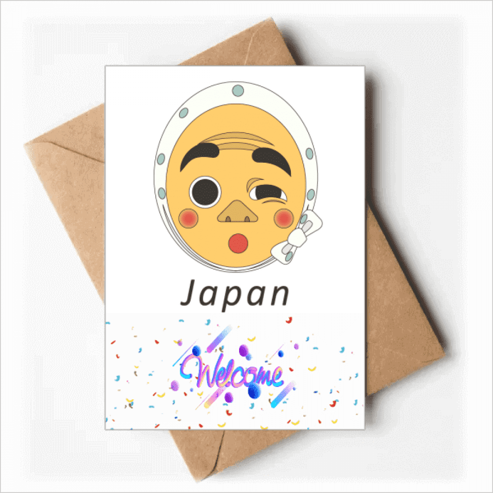 Traditional Japanese Funny Guy Head Welcome Back Greeting Cards Envelopes Blank