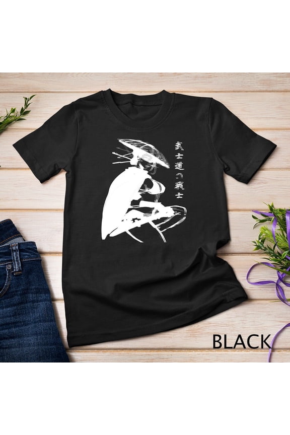 Traditional Japanese Girl Samurai Beautiful Graphical Art Unisex T-shirt