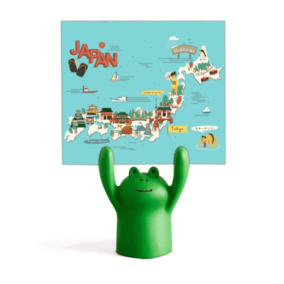 Traditional Japanese Landshape Map Memo Holder Cartoon Animal Frog Stand Decoration
