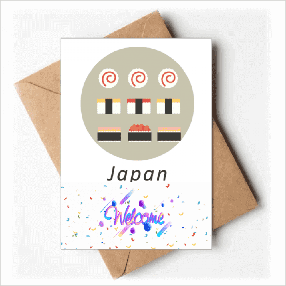 Traditional Japanese Local Different Sushi Welcome Back Greeting Cards Envelopes Blank