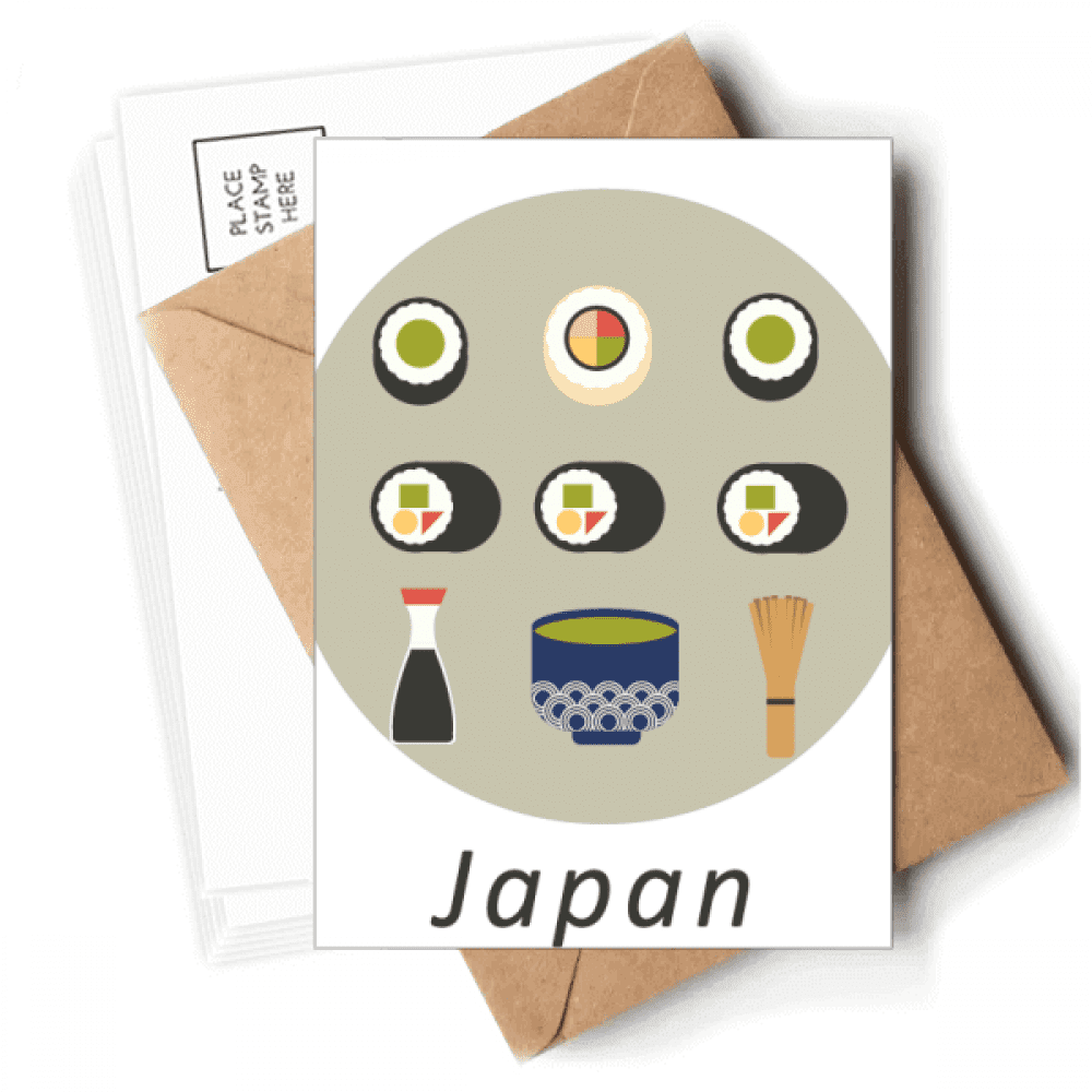 Traditional Japanese Local Food Sushi Postcards Envelopes Blank Note Cards Mailing