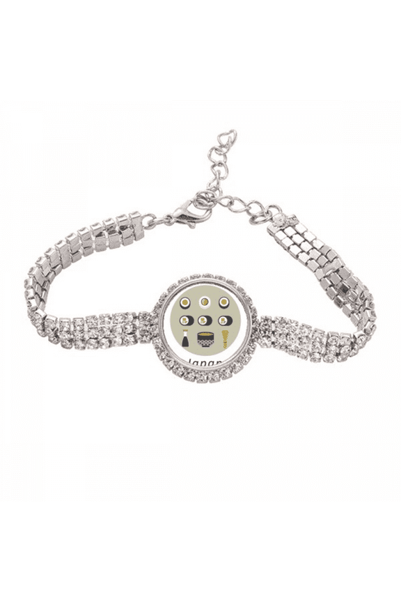 Traditional Japanese Local Food Sushi Tennis Chain Anklet Bracelet Diamond Jewelry