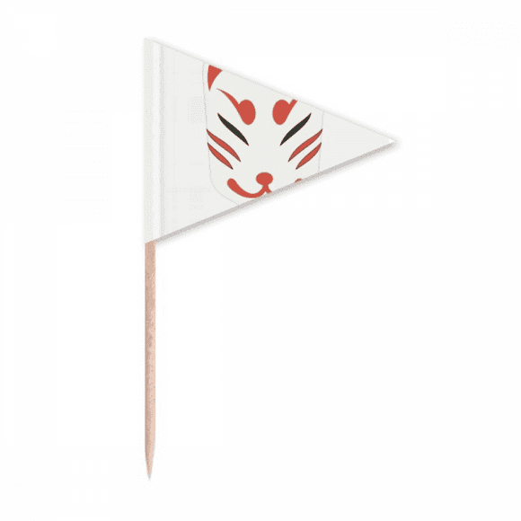 Traditional Japanese Local Fox Head Toothpick Triangle Cupcake Toppers Flag