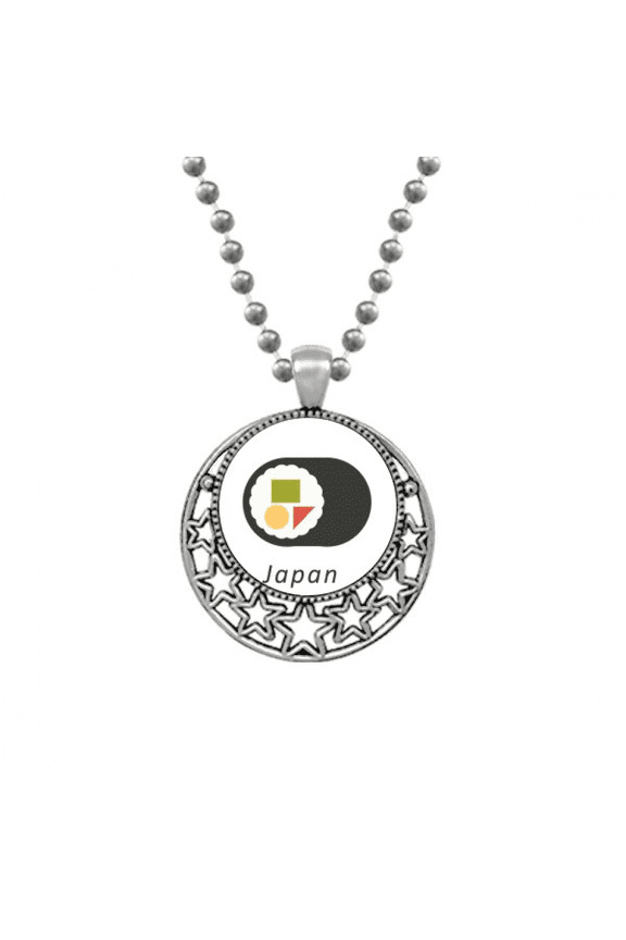 Traditional Japanese Local Maki Sushi Necklaces Pendant Retro Moon Stars Jewelry