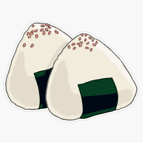 Traditional Japanese Onigiri Rice Ball Snack Cute Decal For Water Bottle Tumbler Sticker