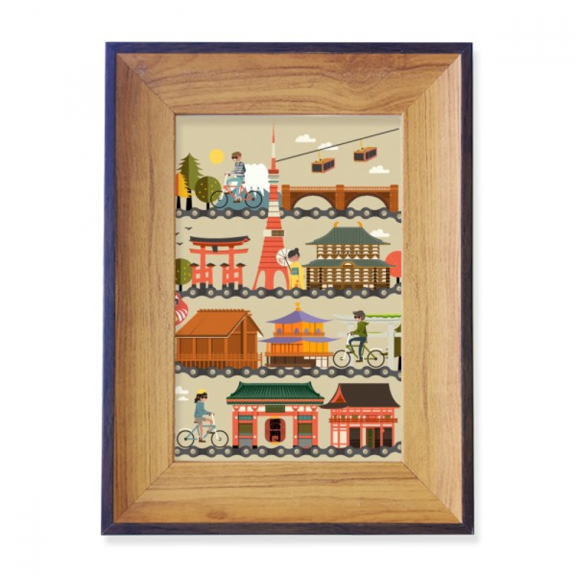 Traditional Japanese Riding Landshape Map Photo Frame Exhibition Display Art Desktop Painting