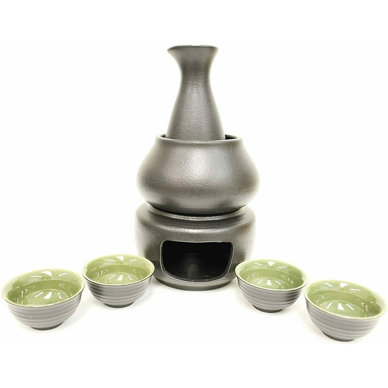 Ceramic Sake Set with Warmer,10pcs/set,2 Packing Available