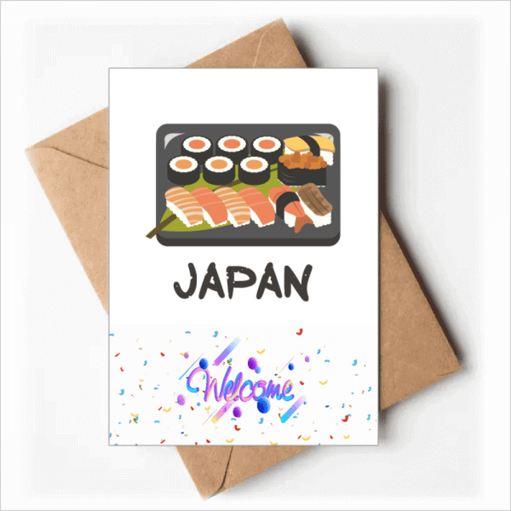 Traditional Japanese Sushi Box Welcome Back Greeting Cards Envelopes Blank