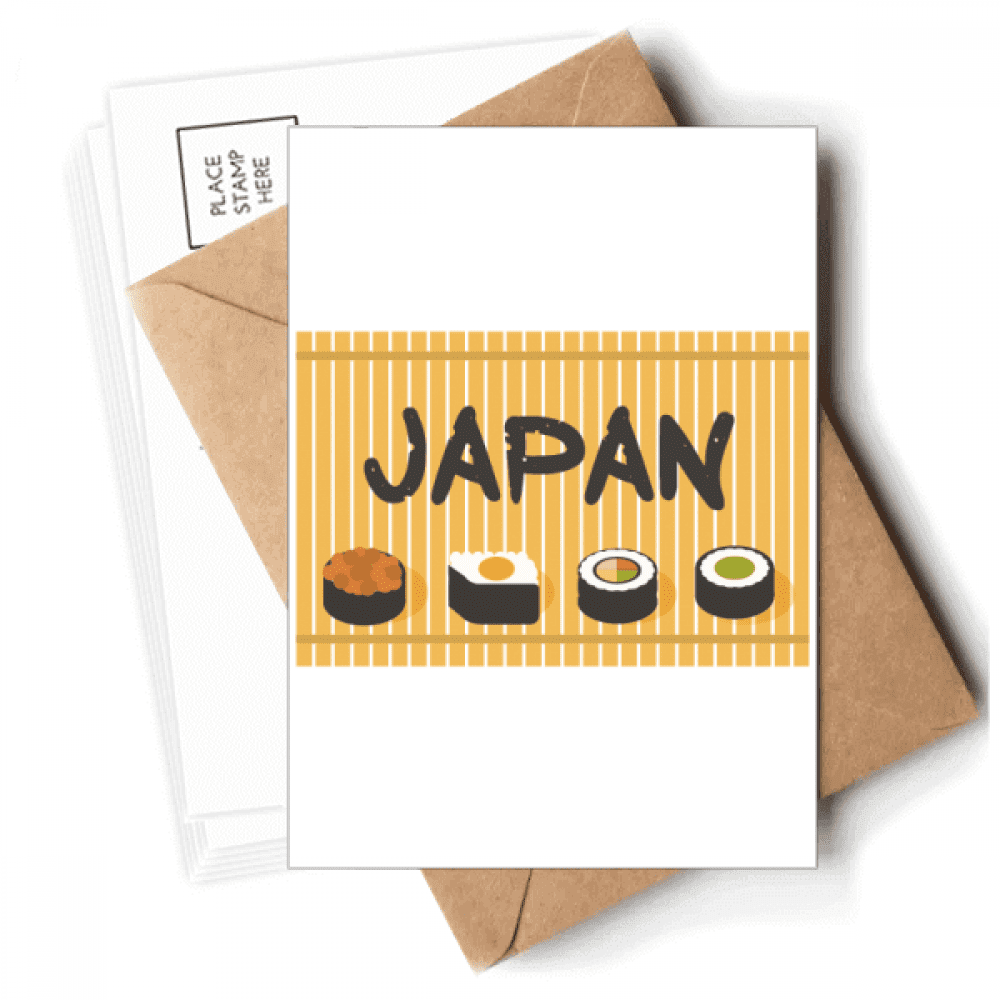 Traditional Japanese Sushi Cruisine Postcards Envelopes Blank Note Cards Mailing