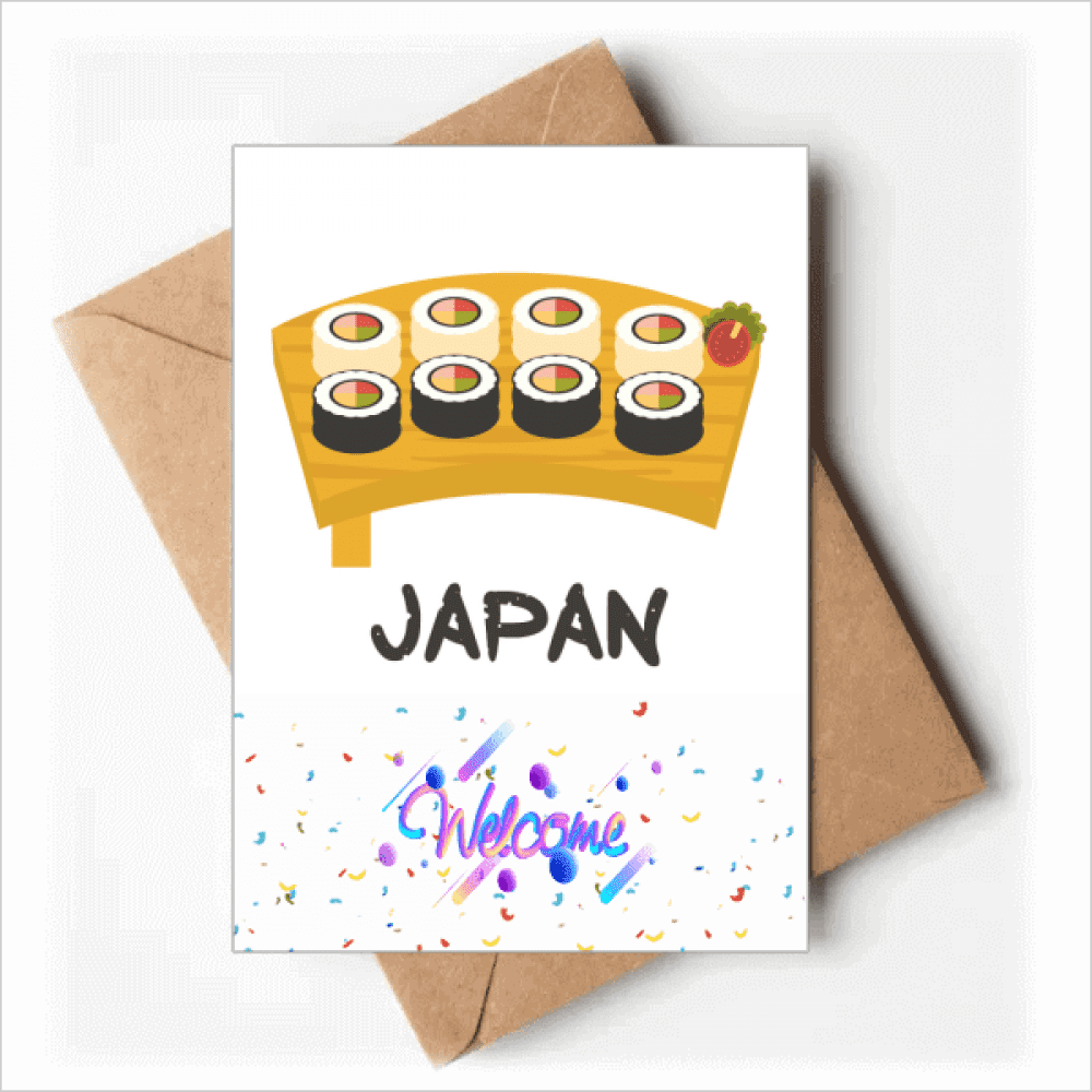 Traditional Japanese Sushi set Welcome Back Greeting Cards Envelopes Blank