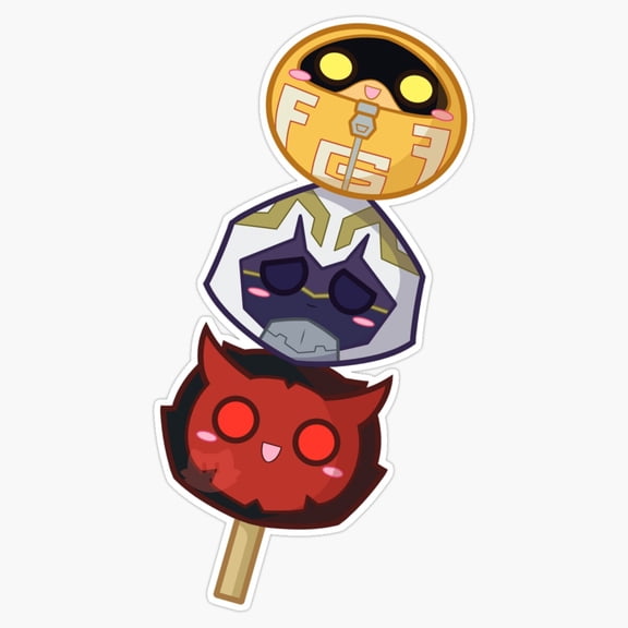 Traditional Japanese Sweet Rice Cake Kawaii Tri Color Dango Trio Skewer Decal For Kids Bottle Sticker