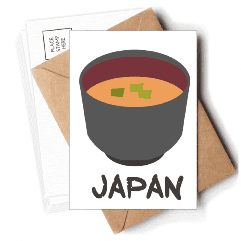 Traditional Japanese Tasty Miso Soup Postcards Envelopes Blank Note Cards Mailing
