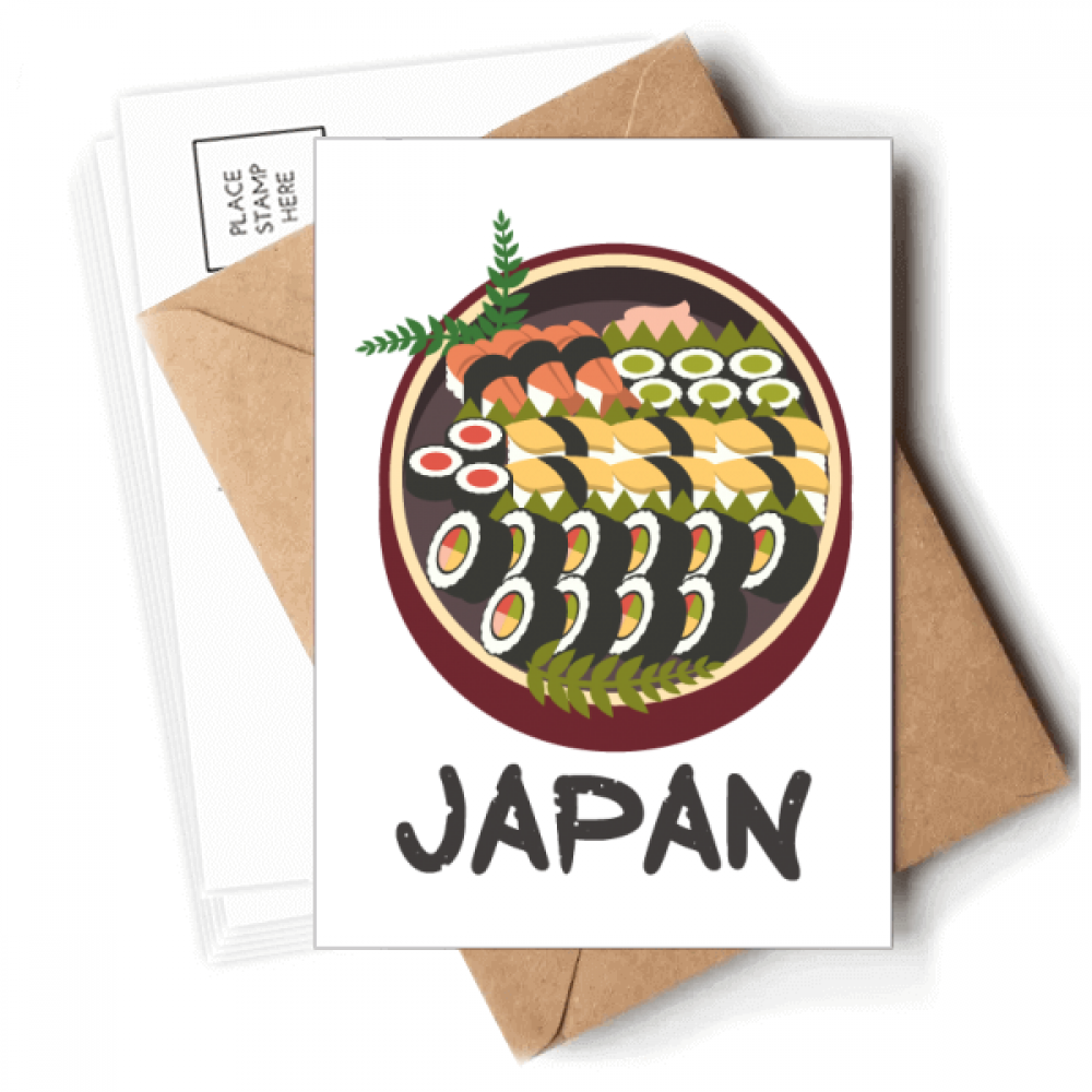 Traditional Japanese Tasty Sushi Postcards Envelopes Blank Note Cards Mailing