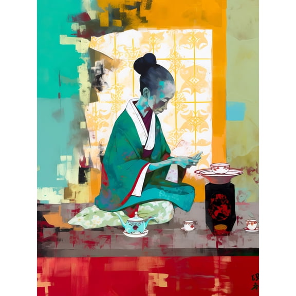 Traditional Japanese Tea Ceremony Scene Extra Large XL Wall Art Poster Print