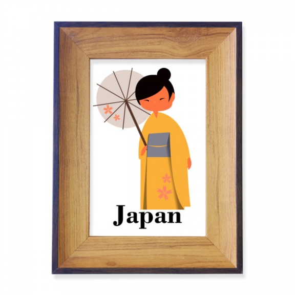 Traditional Japanese Women Dress Code Photo Frame Exhibition Display Art Desktop Painting