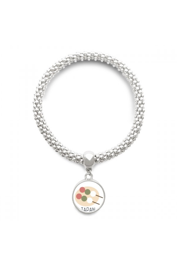 Traditional Japanese local snack ball Sliver Bracelet Pendant Jewelry Chain Adjustable Bangle
