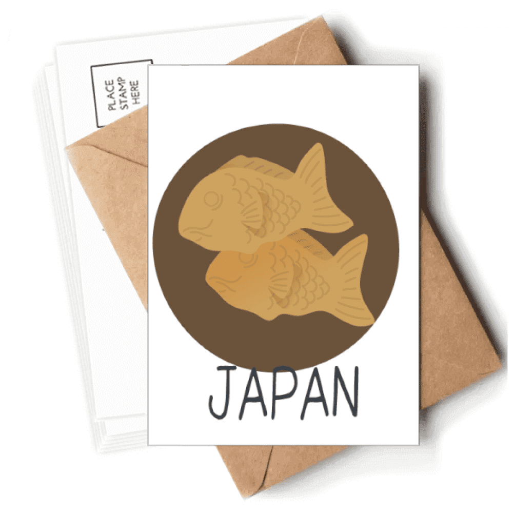 Traditional Japanese local snack fish Postcards Envelopes Blank Note Cards Mailing