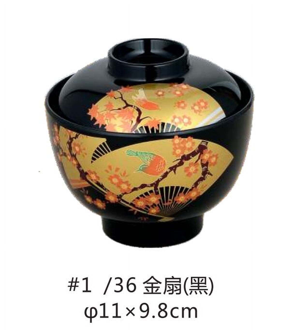 Traditional Japanese style Bowl Noodle Rice Soup Bowl with Matching Lid