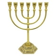 thumbnail image 1 of Traditional Jewish Menorah, 7 Branch Candle Stick Holder, Jerusalem Temple Candle Holder, Perfect for Home Decor, Prayer, and Festive Celebrations, 1 of 5
